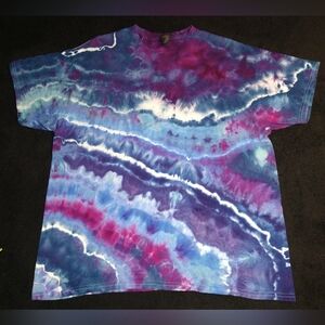 Blue And Purple Geode Ice Dye Tie Dye T Shirt ~ Sz XL